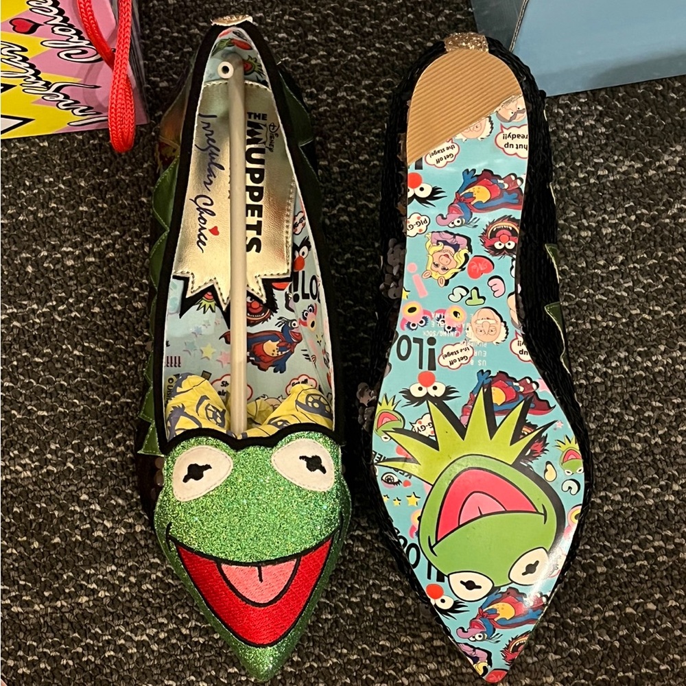 Irregular Choice Kermit the Frog flats size 39